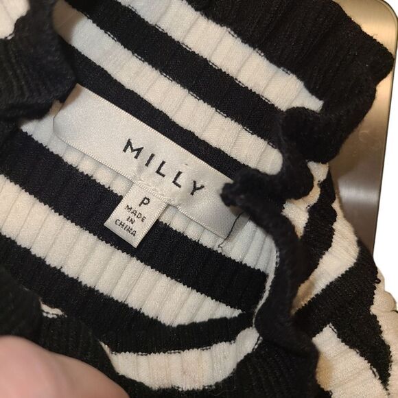 MILLY  turtleneck sleeveless striped sweater - Picture 2 of 4